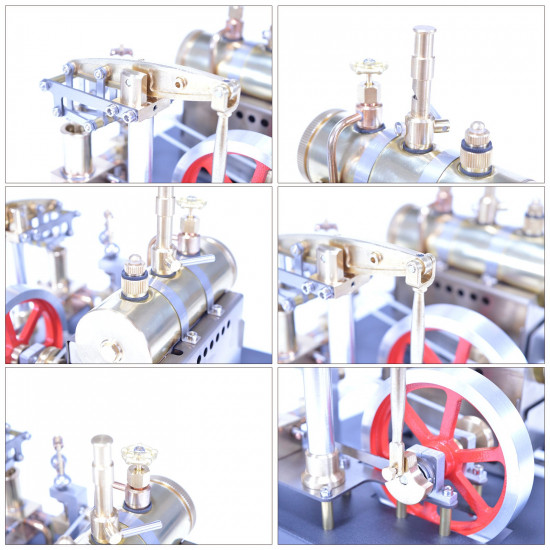 retrol diy steam beam engine model with boiler & centrifugal flyball governor model assembly kit