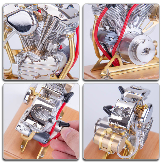 retrol r32 4.2cc ohv v-twin v2 four-stroke gasoline engine miniature motorcycle engine ice engine model