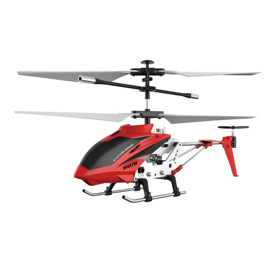 s107h 2.4g rc airplane 3ch dual-prop gyro stabilized metal aircraft with bright night navigation lights - rtf version