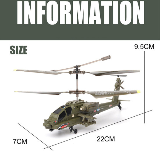 s109h  2.4g rc 3ch apache rc helicopter dual-prop gyro stabilized airplane model with bright night navigation lights -rtf version