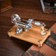 γ-shape led lights stirling engine model with wooden base science experiment teaching gift