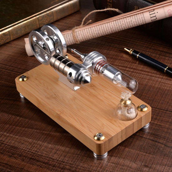 γ-shape twin flywheel single cylinder stirling engine model science experiment teaching lab toy