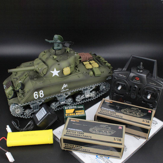 simulated 1/16 american m4a3 sherman tank 2.4g rc model military tank for sale