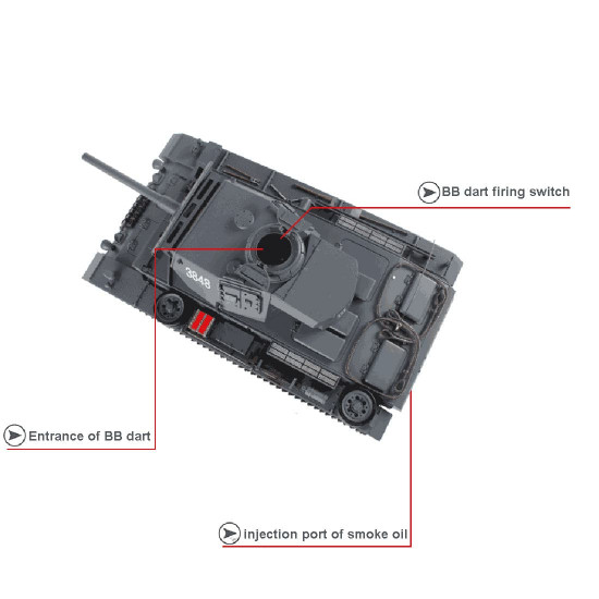 simulated 1:16 german iii l tank 2.4g remote control model military tank