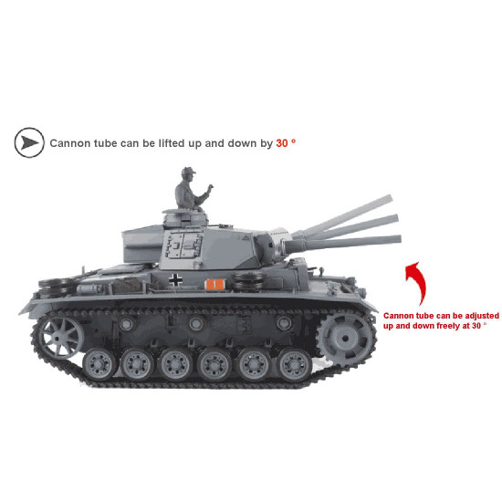 simulated 1:16 german iii l tank 2.4g remote control model military tank