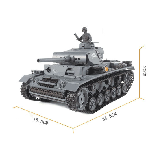 simulated 1:16 german iii l tank 2.4g remote control model military tank