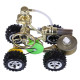 single cylinder hot air stirling engine powered electric car with led light