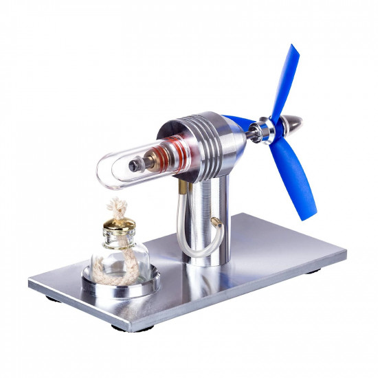 single cylinder sterling engine model with 3-blade fan science experiment stem toy