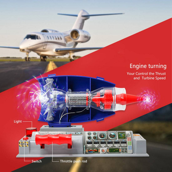 smithsonian electric jet-works diy turbofan engine model stem kit steam physical science toy