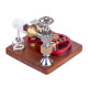 speed-controlled single cylinder stirling engine with regulator free piston external combustion engine - red