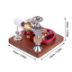 speed-controlled single cylinder stirling engine with regulator free piston external combustion engine - red