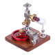 speed-controlled single cylinder stirling engine with regulator free piston external combustion engine - red