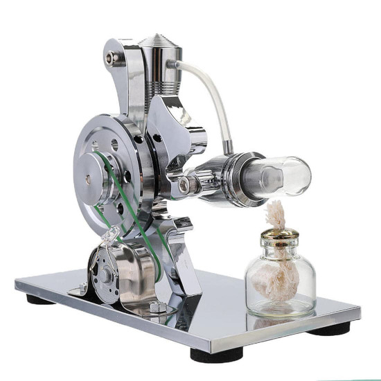 squirrel l shaped single cylinder hot air stirling engine led generator engine model educational toy