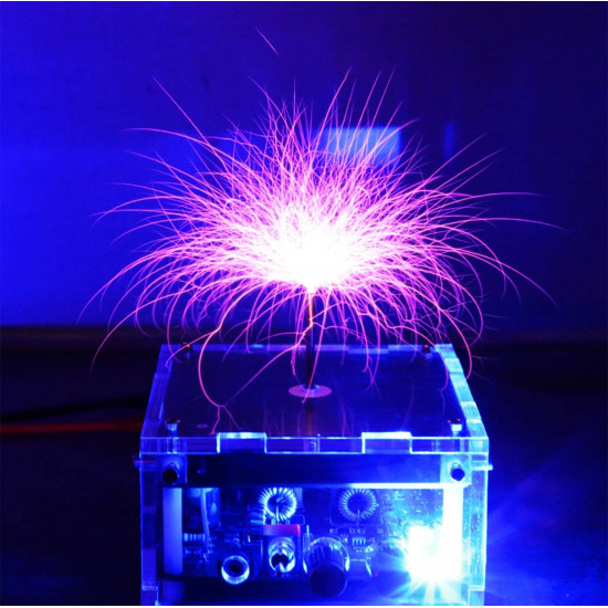 stark flat tesla coil musical flash lightning storm creating high voltage discharge experimental toy