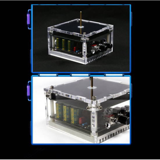 stark flat tesla coil musical flash lightning storm creating high voltage discharge experimental toy