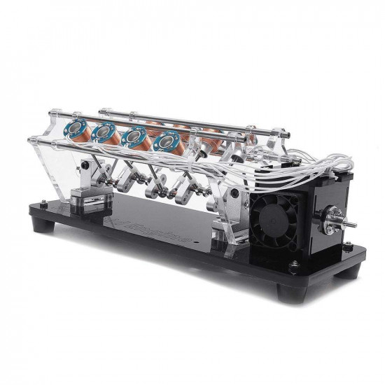 stark magnetic multi coil car solenoid engine v8 model led light hall effect reciprocating electromagnetic motor