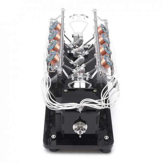 stark magnetic multi coil car solenoid engine v8 model led light hall effect reciprocating electromagnetic motor