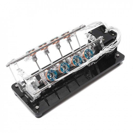 stark magnetic multi coil car solenoid engine v8 model led light hall effect reciprocating electromagnetic motor