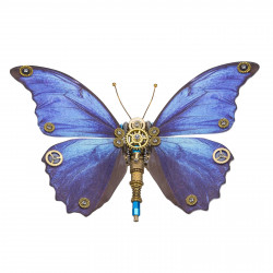 steampunk 3d butterfly model metal puzzle diy assembly kit for kids, teens and adults (150pcs+)