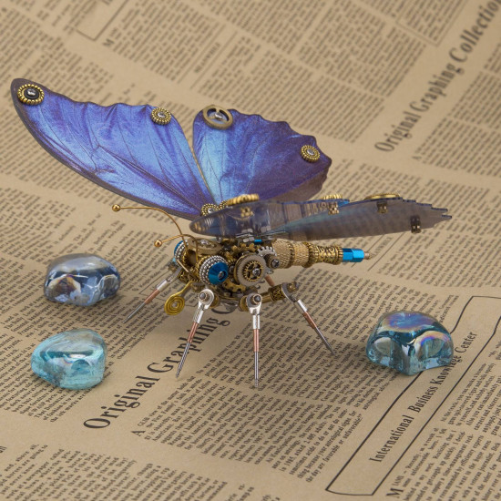 steampunk butterfly 3d metal morpho  model diy kits 150pcs+