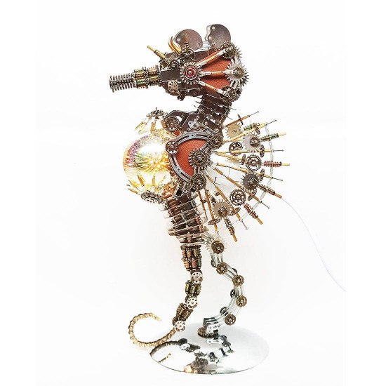 steampunk seahorse model kits for adults firework lamp 2100pcs