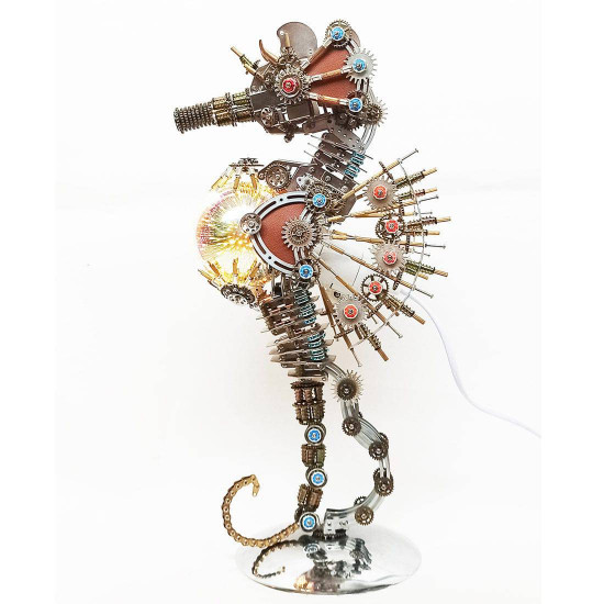 steampunk seahorse model kits for adults firework lamp 2100pcs