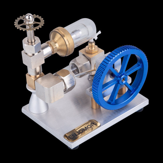 stirling cycle engine model free piston external combustion with flywheel