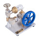 stirling cycle engine model free piston external combustion with flywheel