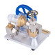 stirling cycle engine model free piston external combustion with flywheel