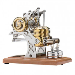 stirling engine kit high-end precision all-metal double-cylinder engine model assembly movable metal mechanical engine toy