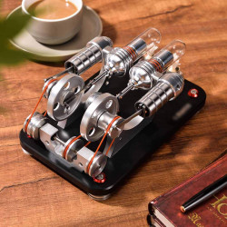 stirling engine kit micro metal double-cylinder parallel bootable external combustion engine model