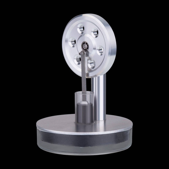 tea-powered low temperature ltd stirling engine - silver