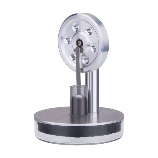 tea-powered low temperature ltd stirling engine - silver