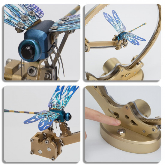 teching flying dragonfly kinetic sculpture 3d metal model diy kits