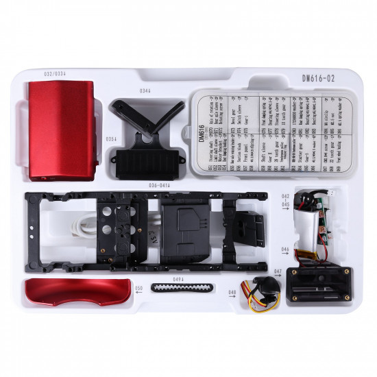 teching mini app rc tractor  metal romote control model tractor in red diy assembly kit educational toy gifts collection - enginediy