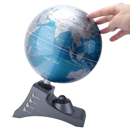 teching multifunctional auto-spinning illuminated world globe for kids with stand