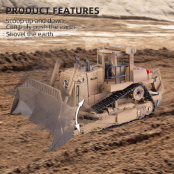 the link×huina 1/16 2.4ghz 9ch rc us army armored engineering bulldozer model d9r