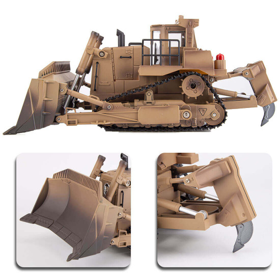 the link×huina 1/16 2.4ghz 9ch rc us army armored engineering bulldozer model d9r