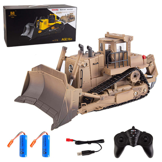 the link×huina 1/16 2.4ghz 9ch rc us army armored engineering bulldozer model d9r