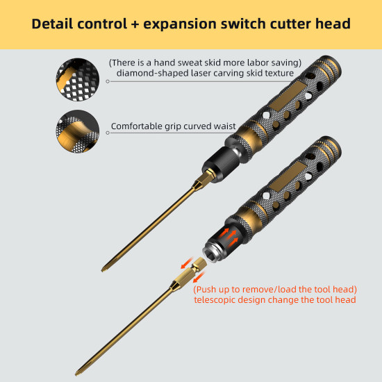 titanium screwdriver long hex bit socket for model engine builders