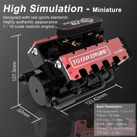 toyan v8 nitro engine fs-v800 rc engine model building kits 28cc