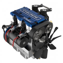 toyan x-power 2-cylinder 4-stroke kit diy build rc car engine fs-l200w -blue