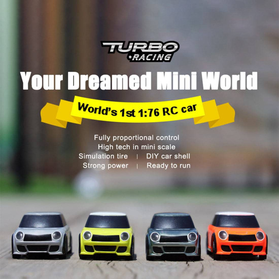 turbo racing 2.4ghz 1/76 full scale rtr electric rc mini car with p31 controller desktop toy