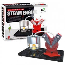 twin live steam engine model kit + led generator learning equipment
