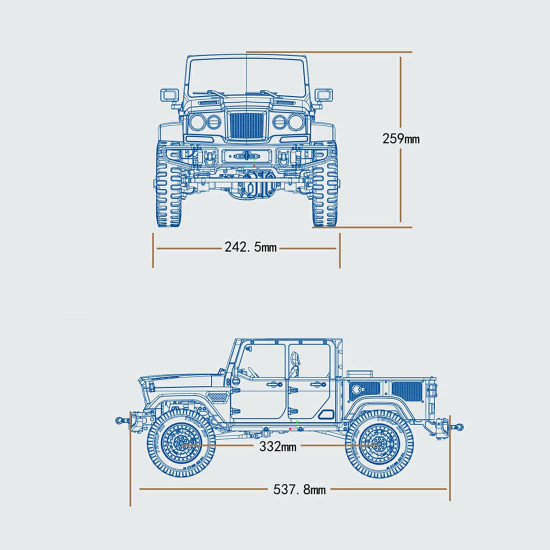 twolf tw-715 v8 engine rc off-road  4-door pick-up truck vehicle crawler kit 4wd 1/10 (no electronic equipment)