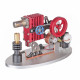 α type double cylinder butane stirling engine led generator model with double piston rocker arm linkage