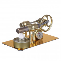γ-type golden single cylinder sterling engine generator stirling model with led diode and bulb science experiment educational toy