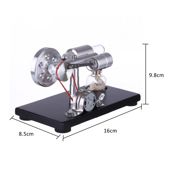 γ-type single cylinder stirling engine sterling generator with led lights with voltage digital display meter science toy