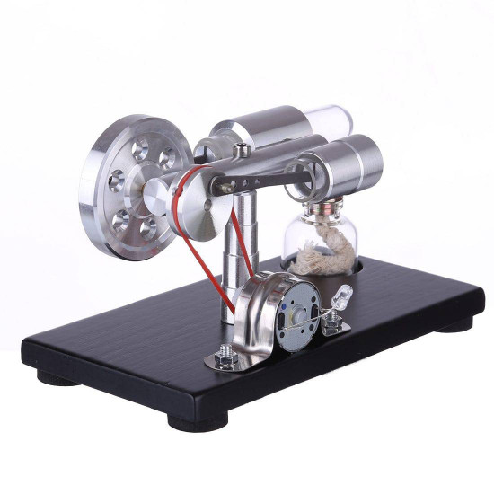 γ-type single cylinder stirling engine sterling generator with led lights with voltage digital display meter science toy