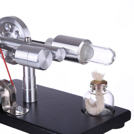 γ-type single cylinder stirling engine sterling generator with led lights with voltage digital display meter science toy